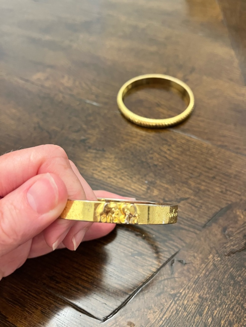 Lilly Pulitzer Gold-Tone Engraved Cuff and Textured Bangle Set - Picture 4 of 7